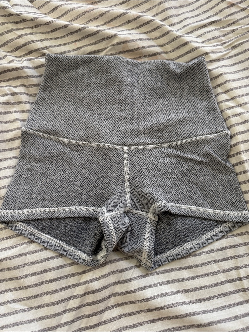 lululemon athletica High-Waist Heathered Gray Fold-Over Shorts